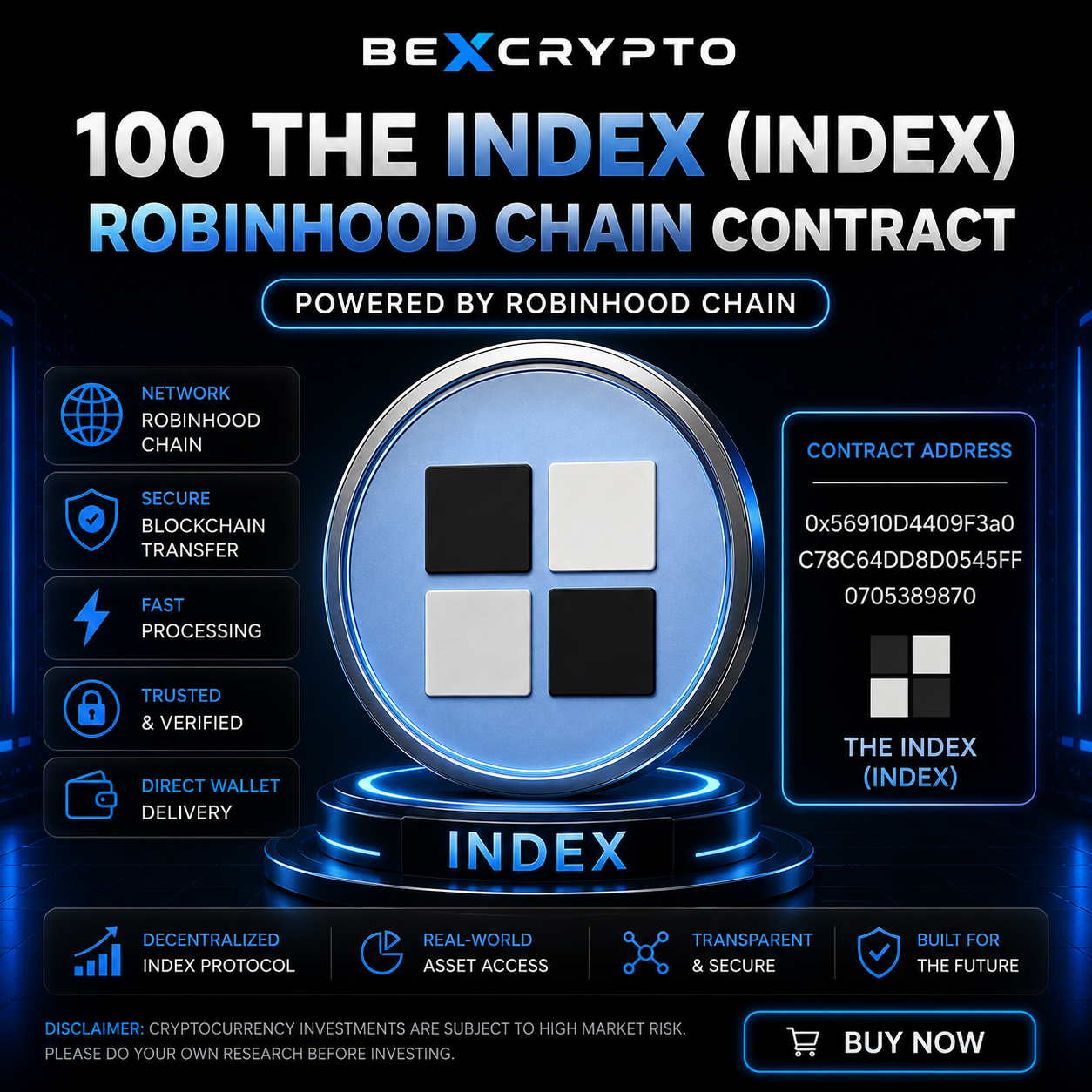 100 The Index INDEX cryptocurrency contract on Robinhood Chain