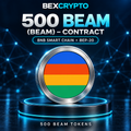 BEXCRYPTO artwork for 500 BEAM tokens on BNB Smart Chain (BEP-20), featuring the colorful Beam logo on a silver coin
