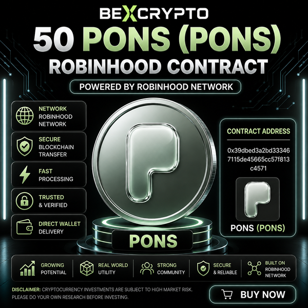 50 Pons PONS cryptocurrency contract on Robinhood Network