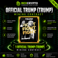 BEXCRYPTO 1 OFFICIAL TRUMP (TRUMP) Mining Contract product image featuring the OFFICIAL TRUMP token artwork with secure cryptocurrency mining contract branding.
