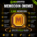 BEXCRYPTO 2500 Memecoin (MEME) digital mining contract featuring secure cloud mining infrastructure and MEME coin branding.