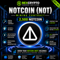 BEXCRYPTO 2500 Notcoin (NOT) digital mining contract featuring secure cloud mining infrastructure and Notcoin branding.