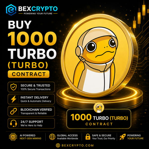 Buy 1000 Turbo (TURBO) Cloud Mining Contract by BEXCRYPTO featuring a premium Turbo token coin, secure blockchain verification, AI-powered cloud mining, instant digital delivery, and 24/7 customer support.