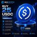 Buy 25 USDC (USD Coin) Cloud Mining Contract from BEXCRYPTO featuring a premium 3D USDC coin with secure blockchain technology, instant activation, fast delivery, and 24/7 customer support.